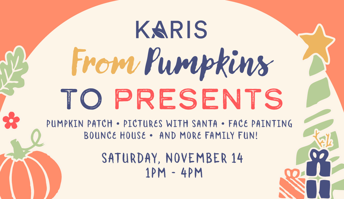 Join us for Pumpkins to Presents on Nov 14!